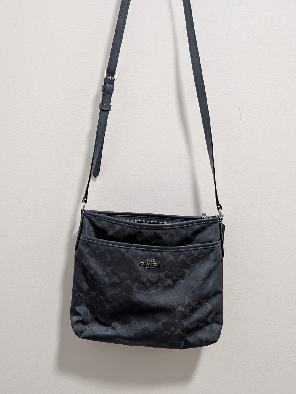 Coach Navy Signature Crossbody Bag